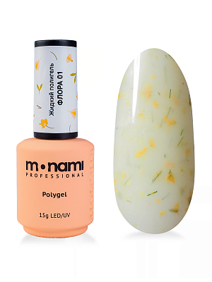 Жидкий полигель с сухоцветами Monami Liquid PolyGel Флора №01 15 г