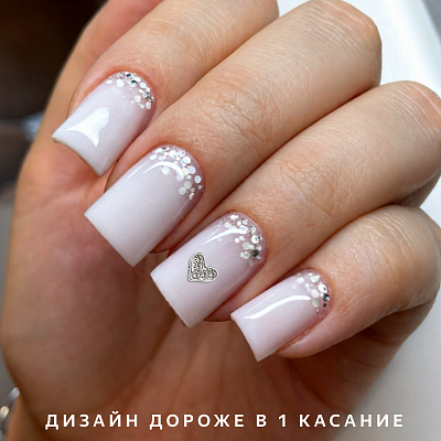 Фигурки 3D Zoo Nail Art «Сердца» 1901 металлические серебро+золото прозрачный камень 2 шт