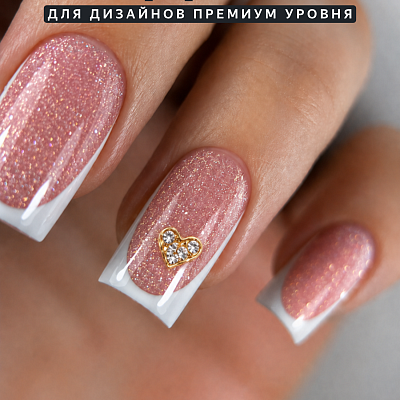 Фигурки 3D Zoo Nail Art «Сердца» 1901 металлические серебро+золото прозрачный камень 2 шт
